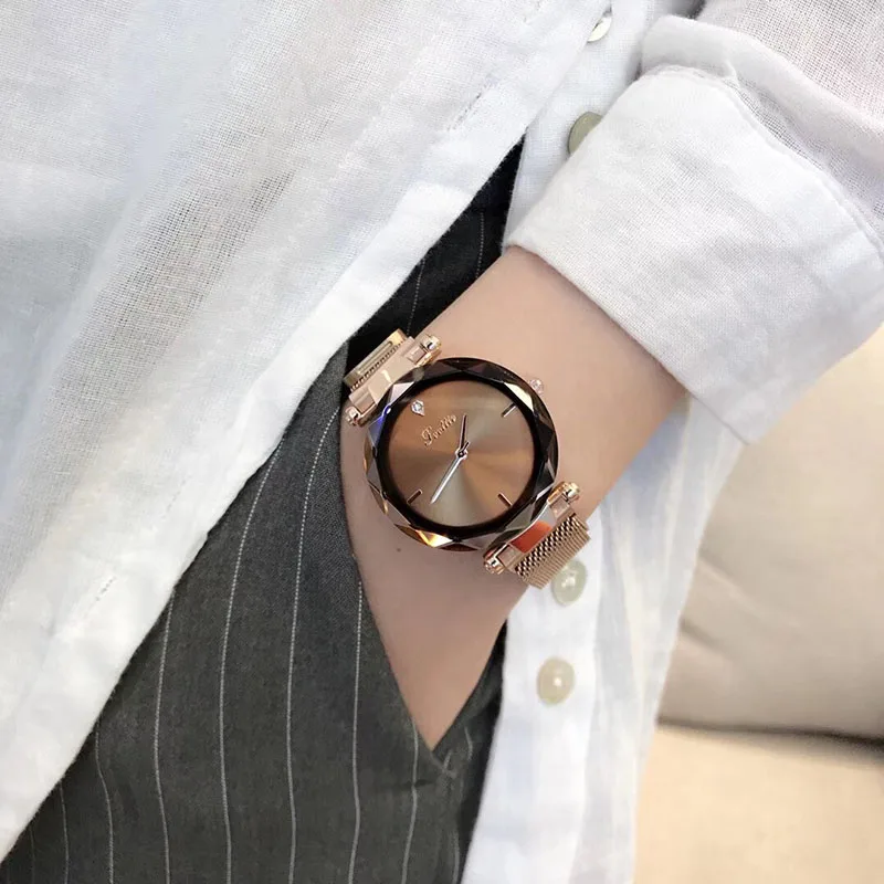 Часы женские кварцевые с магнитной застежкой роскошные минималистичные