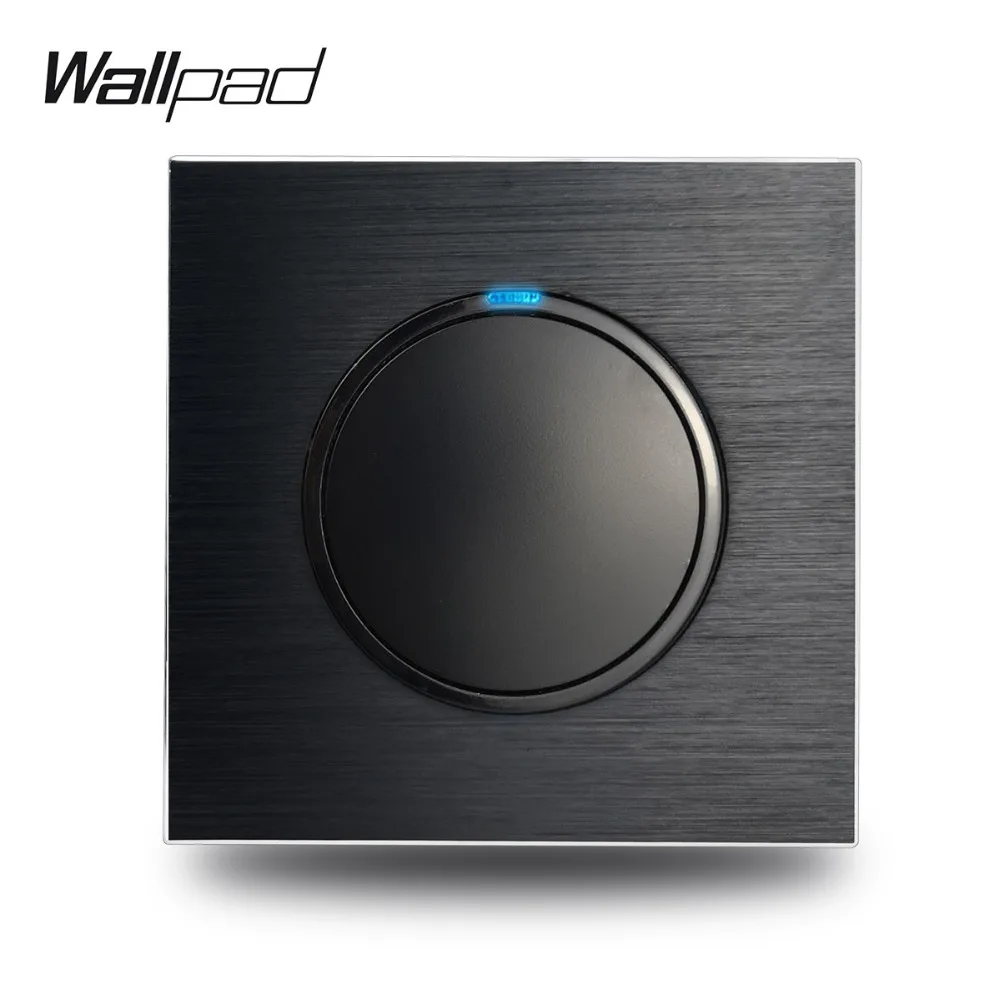 Wallpad L6 Black Metal 1 Gang 1 Way Wall Light Switch Aluminum Plate Random Click Push Return Button With Blue LED Indicator
Wallpad L6 Black Metal 1 Gang 1 Way Wall Light Switch Aluminum Plate Random Click Push Return Button With Blue LED Indicator