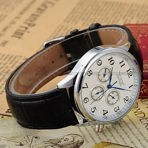 Blue Hands Men's Fashion Day Date Display Auto Mechanical High Grade Black Leather Strap Dress Self Wind Wristwatch / PMW036
Blue Hands Men's Fashion Day Date Display Auto Mechanical High Grade Black Leather Strap Dress Self Wind Wristwatch / PMW036