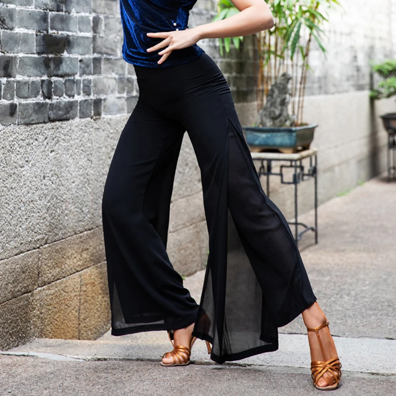 Latin Dance Pants Black Chiffon Loose Trousers Cha Cha Rumba Samba Flamengo Ballroom Women Practice Performance Wear DNV11683
Latin Dance Pants Black Chiffon Loose Trousers Cha Cha Rumba Samba Flamengo Ballroom Women Practice Performance Wear DNV11683