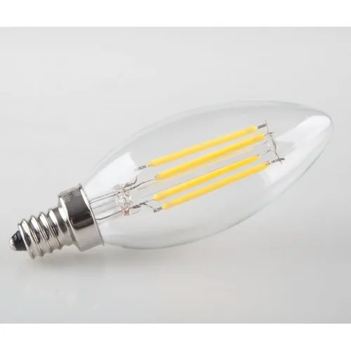 6-Pack 4W диммируемая Светодиодная лампа накаливания 2700K теплый белый 400LM E12