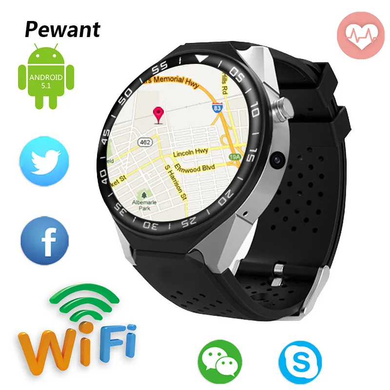 2018 Pewant Android 5 1 Смарт часы для мужчин 3G GPS WIFI 2 Гб 16 с камерой Мп фитнес трекер умные