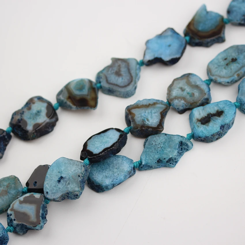 Blue Agates Stones Slabs Beads for Necklace Jewelry,Drilled Freeform Slice Loose Beads Supplies
Blue Agates Stones Slabs Beads for Necklace Jewelry,Drilled Freeform Slice Loose Beads Supplies