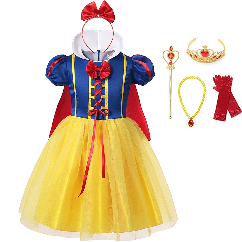Snow White Dress Princess Children Girl Costume Kids Baby Birthday Halloween Party Fancy Dresses for Girls Cosplay Gown + Cloak
Snow White Dress Princess Children Girl Costume Kids Baby Birthday Halloween Party Fancy Dresses for Girls Cosplay Gown + Cloak