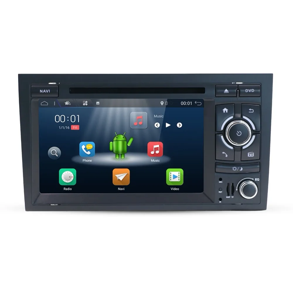 2din 4 ядра 7 дюймов Android 1 Автомобильный DVD плеер для автомобиля Audi A4 gps навигации