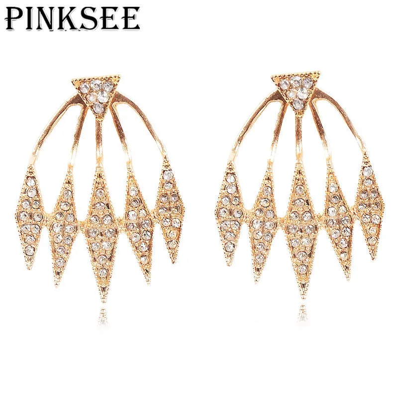 Женские серьги-гвоздики в форме когтя PINKSEE со стразами для женщин и девушек