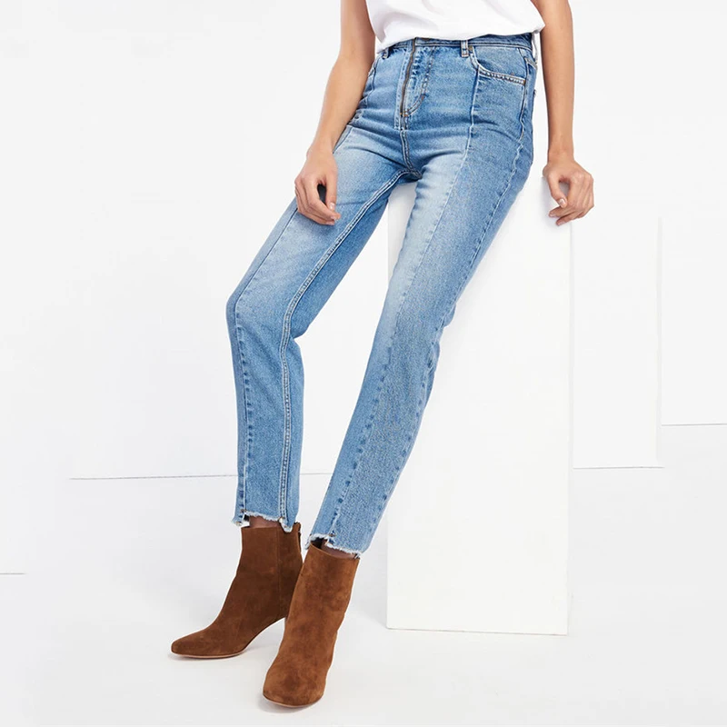 2018 New Style High Street Jeans Women Spliced Ankle-length Jeans High wait Loose straight leg Jeans exposed Fake Zipper Jeans
2018 New Style High Street Jeans Women Spliced Ankle-length Jeans High wait Loose straight leg Jeans exposed Fake Zipper Jeans