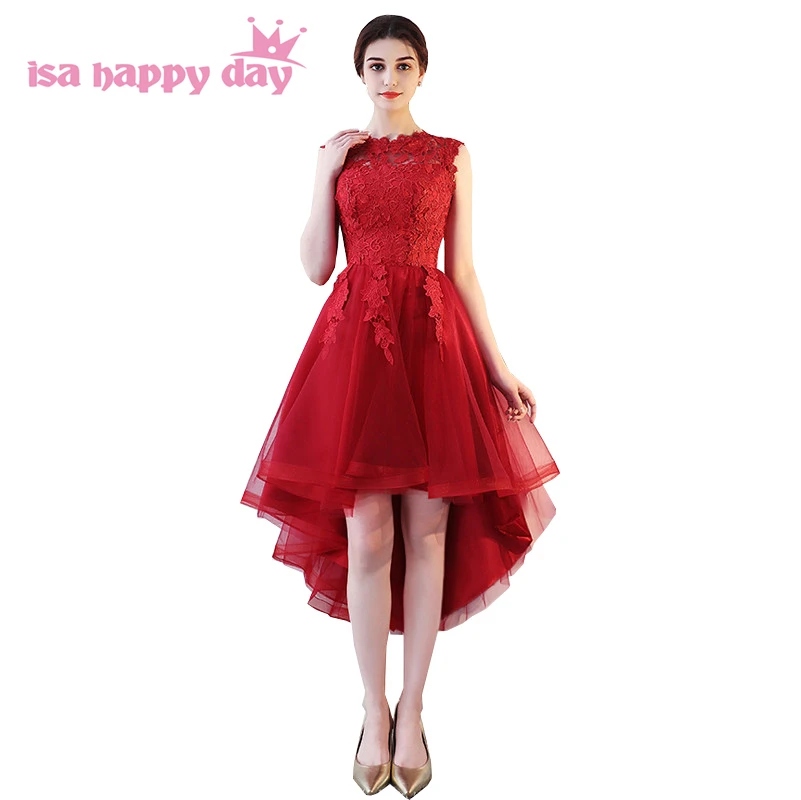 wine red o neck high low hottest bridesmaid dresses asymmetrical short in the front long in the back bridesmaids dress H4225
wine red o neck high low hottest bridesmaid dresses asymmetrical short in the front long in the back bridesmaids dress H4225