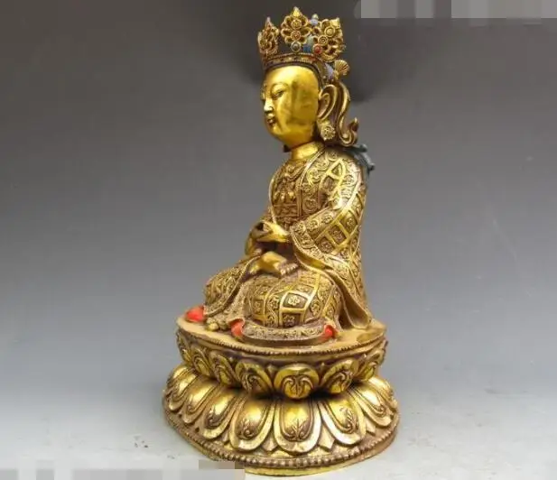 S01683 13"Tibet Buddhism fane Bronze Gild painted Tathagata Amitayus Buddha Statue
S01683 13"Tibet Buddhism fane Bronze Gild painted Tathagata Amitayus Buddha Statue