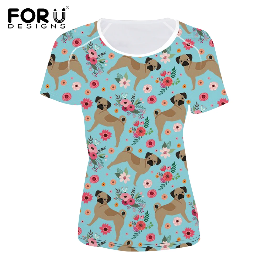FORUDESIGNS Funny T Shirt Women Puggle Flower Printing T-shirt Female O-neck Cartoon Tee Shirt for Teen Girls Cute Tees Tops
FORUDESIGNS Funny T Shirt Women Puggle Flower Printing T-shirt Female O-neck Cartoon Tee Shirt for Teen Girls Cute Tees Tops