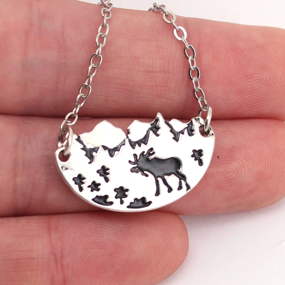 hzew mountai range moose trees flowers forest pendant necklace nature enthusiast gift
hzew mountai range moose trees flowers forest pendant necklace nature enthusiast gift