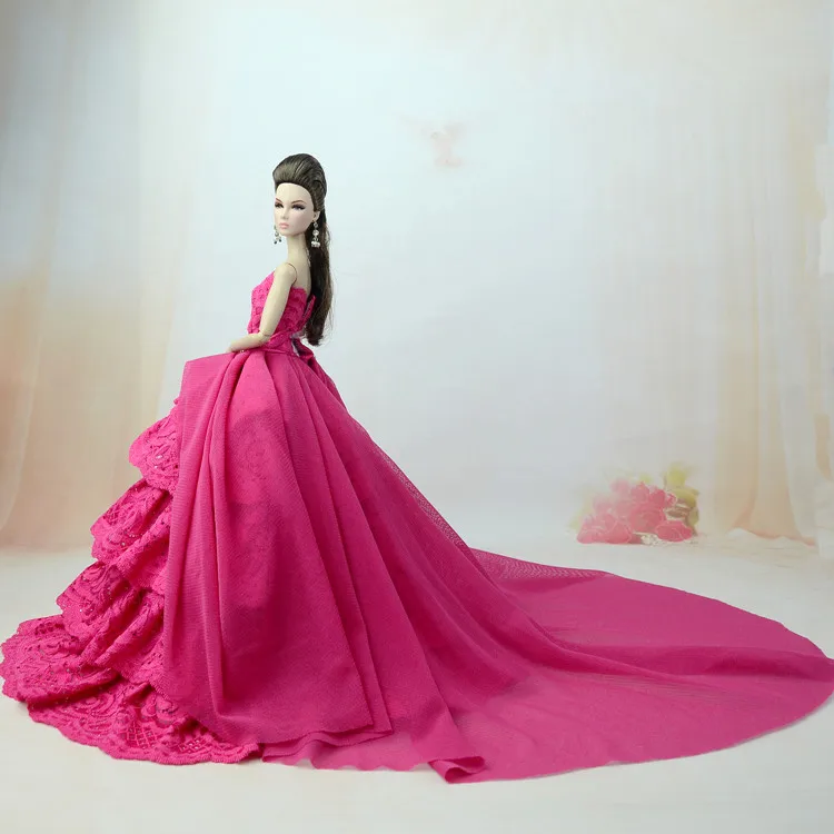 Gorgeous Hot Pink Rose Satin Lace Gown Dress / Long Trailing Wedding Party Outfit Clothing For 1/6 Barbie Xinyi Kurhn FR Doll
Gorgeous Hot Pink Rose Satin Lace Gown Dress / Long Trailing Wedding Party Outfit Clothing For 1/6 Barbie Xinyi Kurhn FR Doll