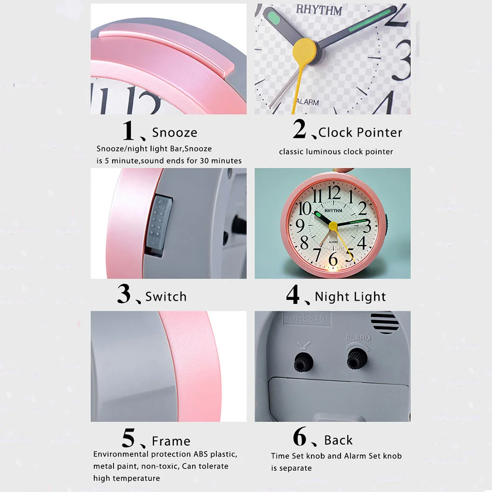 Cute Alarm Clock Quartz Movement Alarm Clocks Modern Timer Silent Table Clock Repeating Snooze Night Light for Kids Teens
Cute Alarm Clock Quartz Movement Alarm Clocks Modern Timer Silent Table Clock Repeating Snooze Night Light for Kids Teens