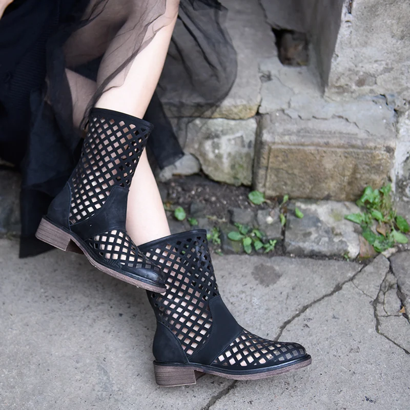 Artmu Original Spring 2019 New Hollowed-out Genuine Leather Cool Boots Retro Leisure Handmade Roman Women Boots Black DCX390-92
Artmu Original Spring 2019 New Hollowed-out Genuine Leather Cool Boots Retro Leisure Handmade Roman Women Boots Black DCX390-92