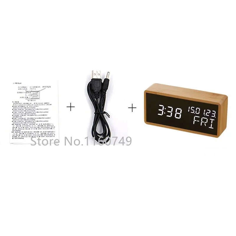 Snooze Alarm Clock Bamboo Wooden LED Mirror Digital Clock USB Electronic Clock Calendars Table Clock Acoustic Control Sensing
Snooze Alarm Clock Bamboo Wooden LED Mirror Digital Clock USB Electronic Clock Calendars Table Clock Acoustic Control Sensing