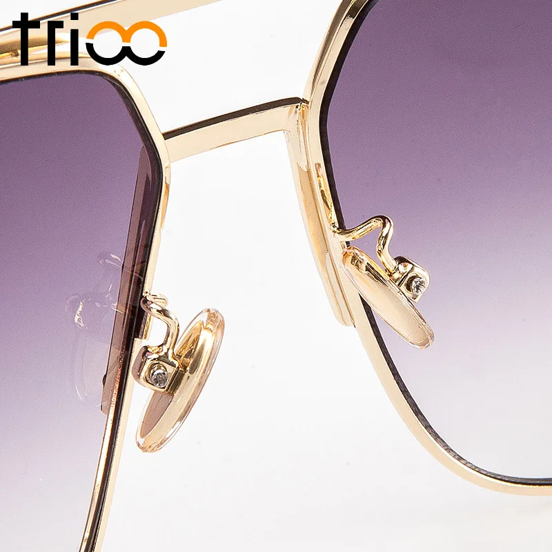 TRIOO Luxury Designer Sunglasses Men Gradient Cool Square Sun Glasses For New High Quality Gold Frame Male Shades | Аксессуары для