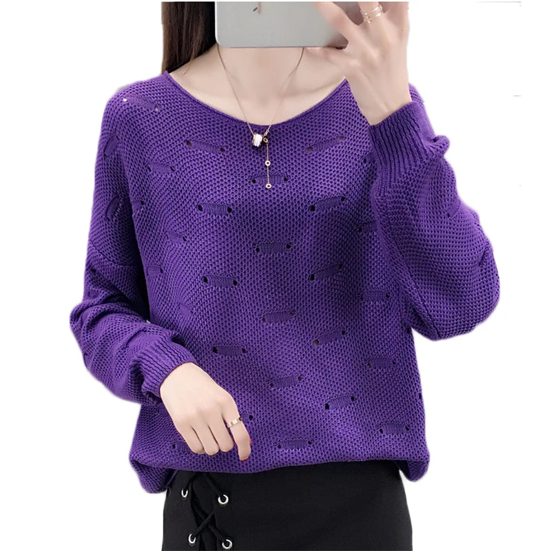 Spring Autumn Women Pullover Sweater Solid Hollow Batwing Sleeve Female Jumper Casual Tops O-neck Knitting Sweater RE2526
Spring Autumn Women Pullover Sweater Solid Hollow Batwing Sleeve Female Jumper Casual Tops O-neck Knitting Sweater RE2526