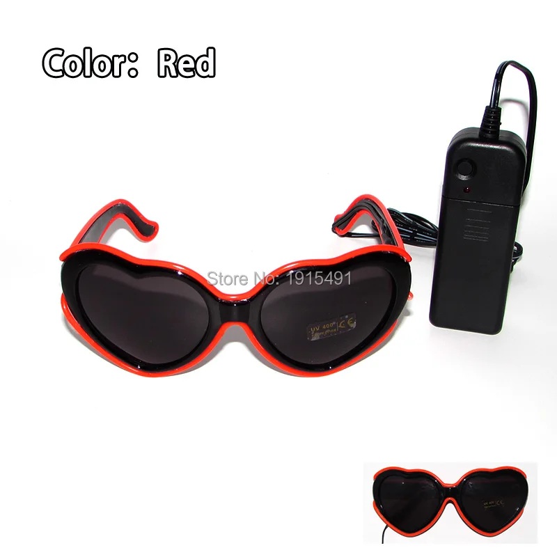 10 Color Available Shape of Heart LED Neon Eyeglasses Novelty Lighting Happy EL wire Love Sunglasses for Bar,Dating,Shopping
10 Color Available Shape of Heart LED Neon Eyeglasses Novelty Lighting Happy EL wire Love Sunglasses for Bar,Dating,Shopping