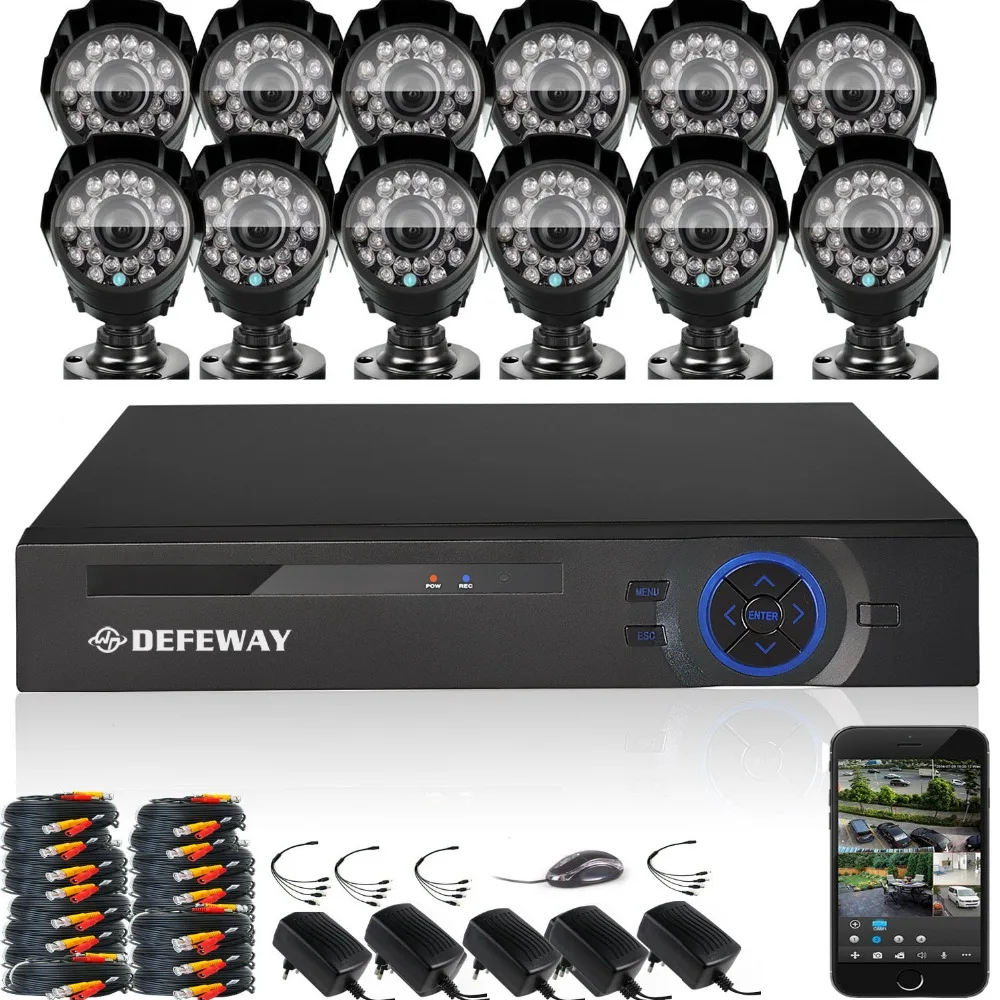 DEFEWAY 12 1200TVL 720P HD на открытом воздухе камера видеонаблюдения системы безопасности