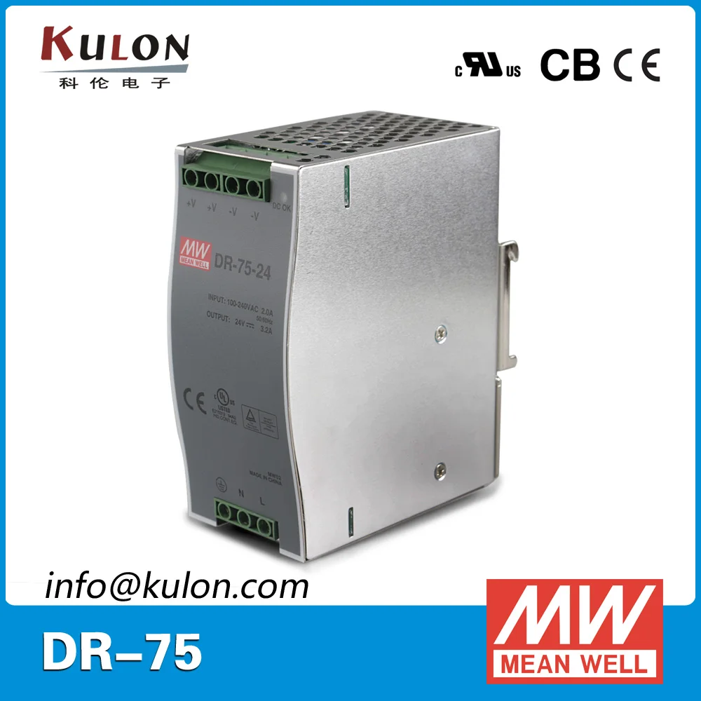 Оригинальный источник питания Meanwell DR-75-24 с одним выходом переменного/постоянного тока 75 Вт 24 в 3,2 А промышленная DIN-рейка
Оригинальный источник питания Meanwell DR-75-24 с одним выходом переменного/постоянного тока 75 Вт 24 в 3,2 А промышленная DIN-рейка