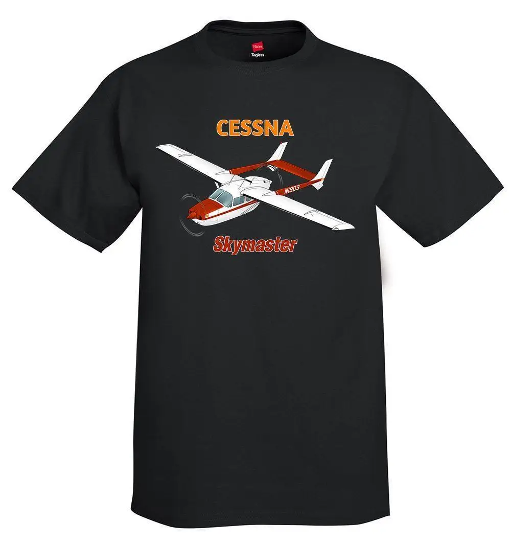 100% хлопок печать мужская летняя футболка с круглым вырезом и Cessna 337G Skymaster самолет
