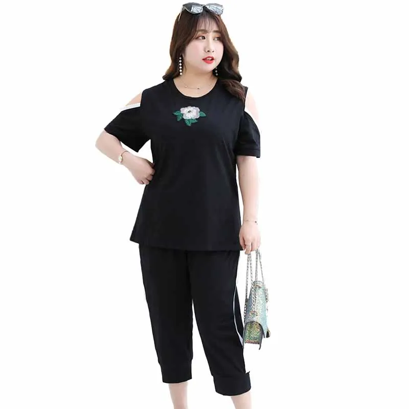 Plus size 4XL-8XL Summer Two pieces Sets Women Short sleeve Cotton Short sleeve T-shirt Tops Elastic waist Casual Pants Suits
Plus size 4XL-8XL Summer Two pieces Sets Women Short sleeve Cotton Short sleeve T-shirt Tops Elastic waist Casual Pants Suits