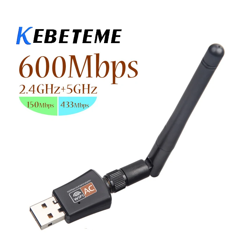 KEBETEME 600Mbps Wifi Adapter Dual Band 2.4G/ Wireless Network Adapter 802.11ac USB Wifi Adapter for Desktop/Laptop/PC
KEBETEME 600Mbps Wifi Adapter Dual Band 2.4G/ Wireless Network Adapter 802.11ac USB Wifi Adapter for Desktop/Laptop/PC