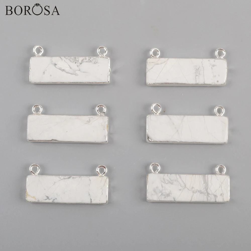 Прямоугольный позолоченный белый бирюзовый соединитель BOROSA Белые Двойные Подвески Howlite для ожерелья ювелирные изделия S1832
Прямоугольный позолоченный белый бирюзовый соединитель BOROSA Белые Двойные Подвески Howlite для ожерелья ювелирные изделия S1832