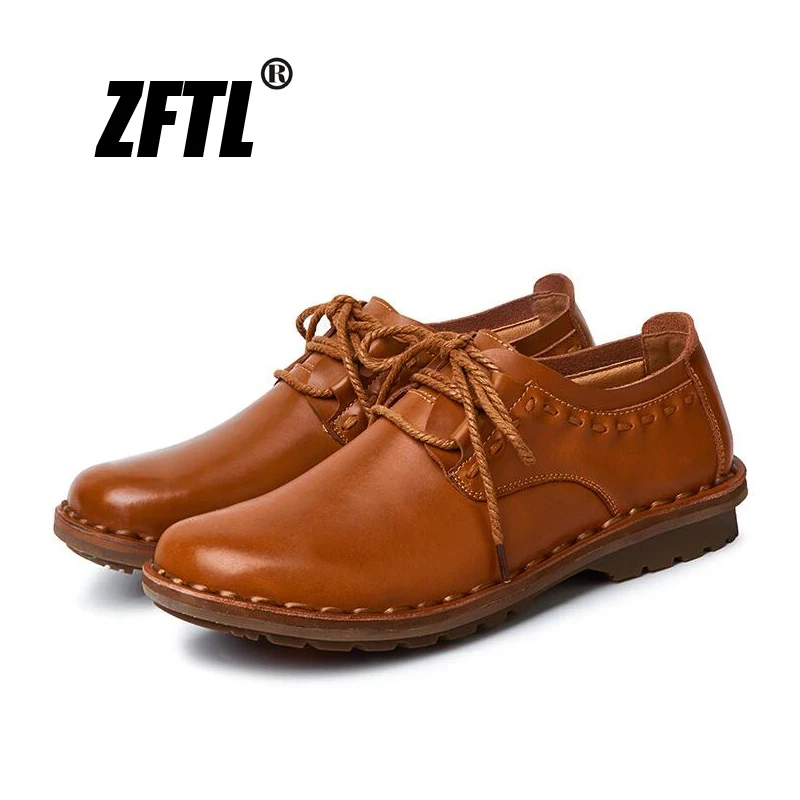 Мужские повседневные туфли ZFTL деловые ручной работы из натуральной кожи на