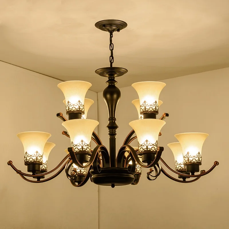 Modern LED chandelier living room lighting fixtures American village bedroom hanging lights dining room Retro suspended lamps
Modern LED chandelier living room lighting fixtures American village bedroom hanging lights dining room Retro suspended lamps