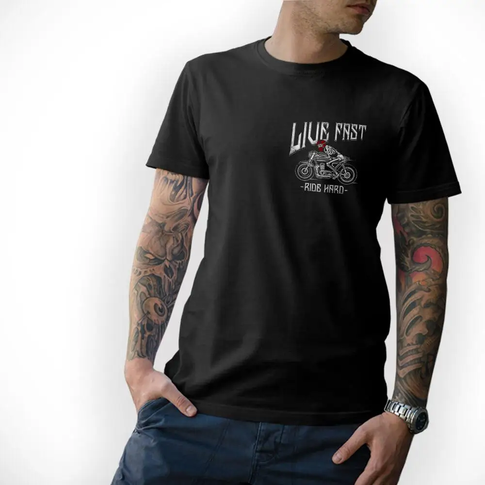Biker T-Shirt Live Fast Motorrad Skull Streetfighter Motorcycle Mc Double Side Men Brand Design Slim Fit O-Neck T-Shirt
Biker T-Shirt Live Fast Motorrad Skull Streetfighter Motorcycle Mc Double Side Men Brand Design Slim Fit O-Neck T-Shirt