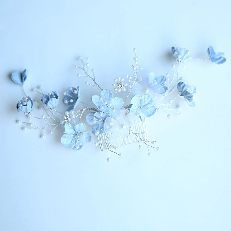 Jonnafe Light Blue Floral Hair Comb Wedding Accessories Pearls Bridal Hair Jewelry Handmade Women Ornaments
Jonnafe Light Blue Floral Hair Comb Wedding Accessories Pearls Bridal Hair Jewelry Handmade Women Ornaments