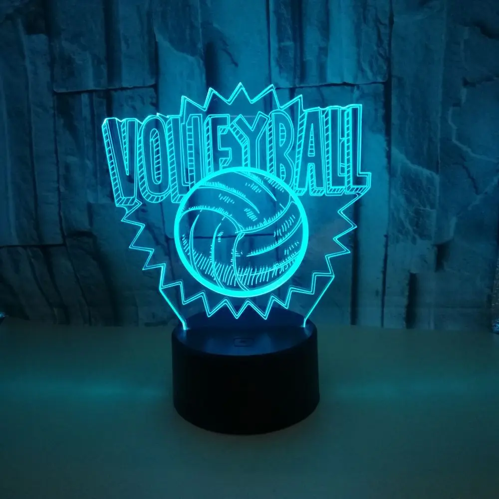 

Volleyball Touch Led Nightlight Colorful 3d Lamp Novelty Luminaria Usb Led 3d Light Fixtures Powerbank Kids Lamp