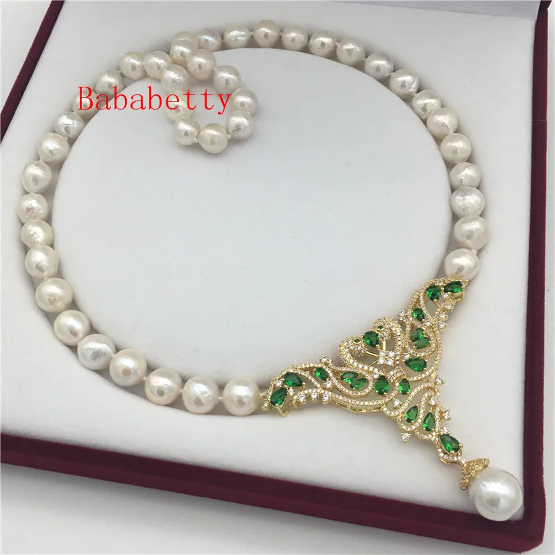 New beautiful Luxury bride natural freshwater pearl baroque 10-11 mm pearl pendant necklace 20inches no box
New beautiful Luxury bride natural freshwater pearl baroque 10-11 mm pearl pendant necklace 20inches no box
