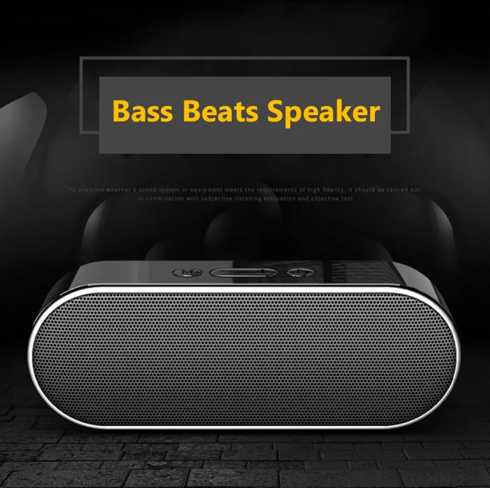 Портативный Bluetooth Динамик басов Беспроводной громкий мини сабвуфер с микрофоном