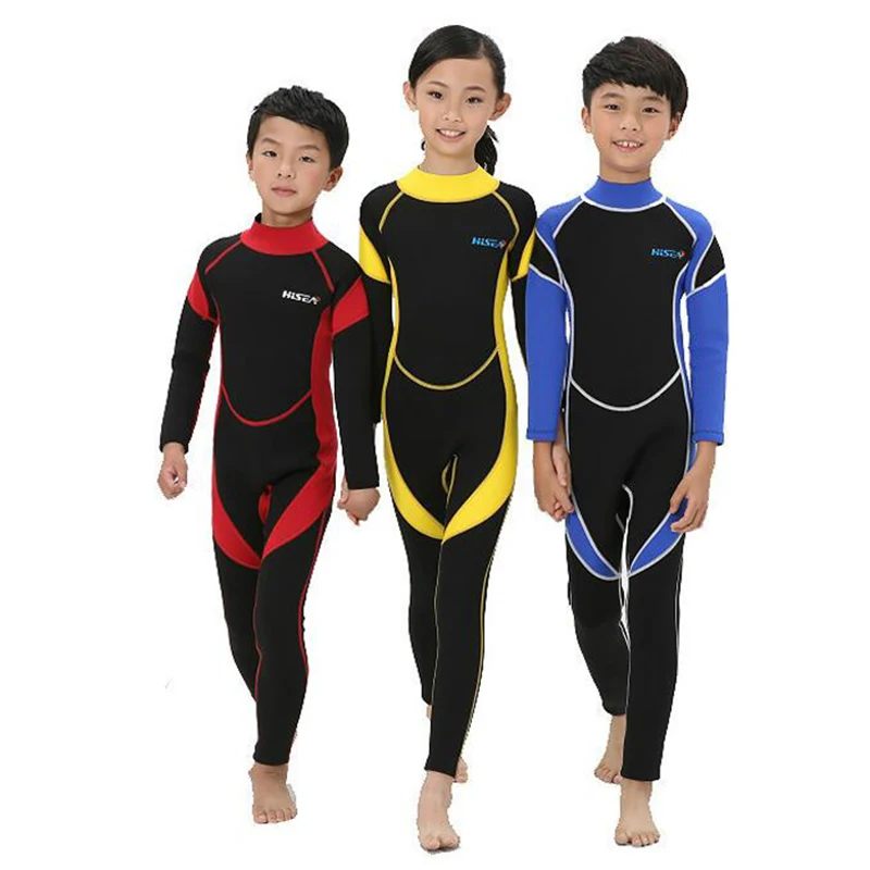 

Новые неопреновые гидрокостюмы с длинными рукавами 2,5 мм для мальчиков и девочек, детская одежда для серфинга, детские купальные костюмы дл...