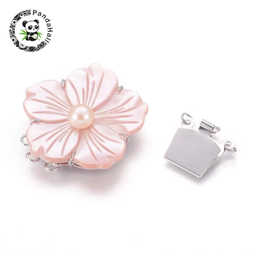 pink shell box clasps, multi-strand clasps, with Metal tone brass findings, plum blossom, 37x34~36x10~11mm, hole: 2mm
pink shell box clasps, multi-strand clasps, with Metal tone brass findings, plum blossom, 37x34~36x10~11mm, hole: 2mm