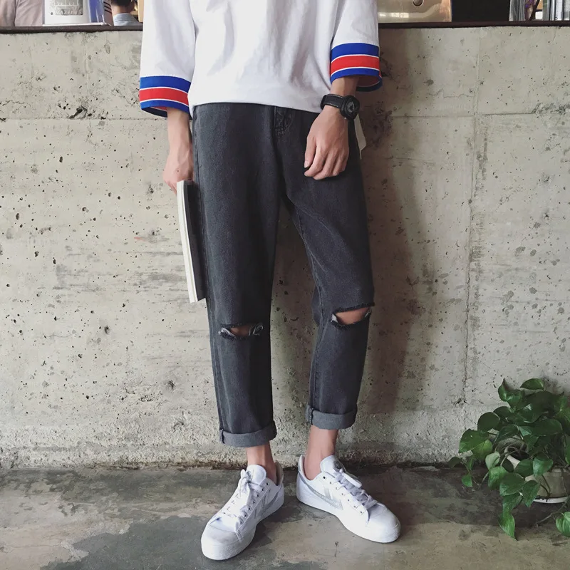 Fashion 2020 Spring Autumn Art institute Restoring Vintga City Boy personality Knee Hole loose Straight jeans Grey Trousers
Fashion 2020 Spring Autumn Art institute Restoring Vintga City Boy personality Knee Hole loose Straight jeans Grey Trousers