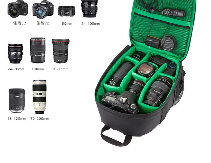 Рюкзак для камеры Canon EOS Rebel SL3 SL2 SL1 T6 T7 T7i T100 T6i T5i T6s T5 T4i T3i T3 T2i T1i XTi|Сумки