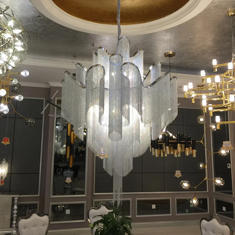 Stream tassel project light aluminum chain vintage handmade aluminum metal chandelier lamp for living room
Stream tassel project light aluminum chain vintage handmade aluminum metal chandelier lamp for living room