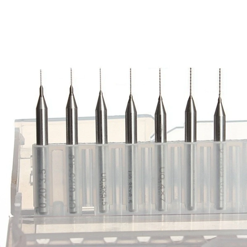 7Pcs PCB Drill Bits Set 0.2mm-0.5 mm Print Circuit Board CNC Micro Mini Drill Tungsten Carbide Metal Twist Drill Tool
7Pcs PCB Drill Bits Set 0.2mm-0.5 mm Print Circuit Board CNC Micro Mini Drill Tungsten Carbide Metal Twist Drill Tool