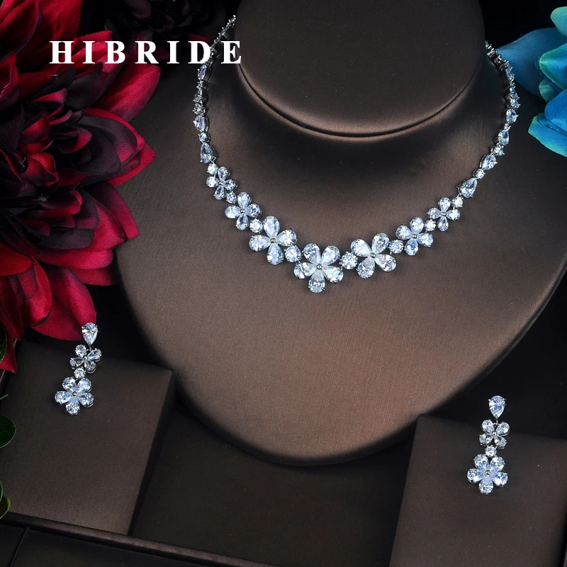 HIBRIDE Beautiful Flower Design CZ Stone Jewelry Sets For Women Bride Necklace Set Wedding Bride Dress Accessories Gifts N-377
HIBRIDE Beautiful Flower Design CZ Stone Jewelry Sets For Women Bride Necklace Set Wedding Bride Dress Accessories Gifts N-377