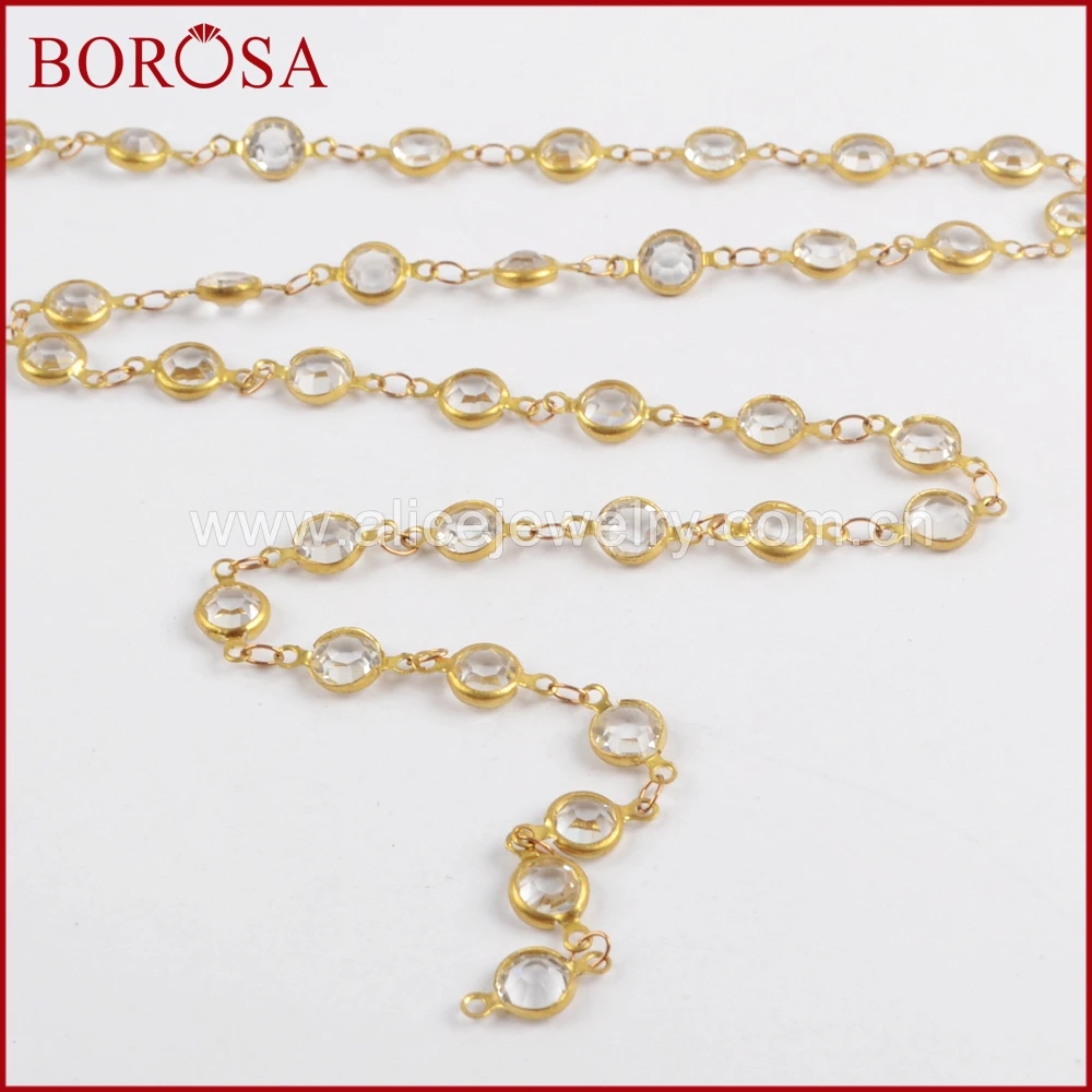 BOROSA 7 мм Белый Хрустальный Драгоценный Бриллиантовый бисер цепи Розария цепи для ожерелья ювелирные изделия фурнитура JT197
BOROSA 7 мм Белый Хрустальный Драгоценный Бриллиантовый бисер цепи Розария цепи для ожерелья ювелирные изделия фурнитура JT197