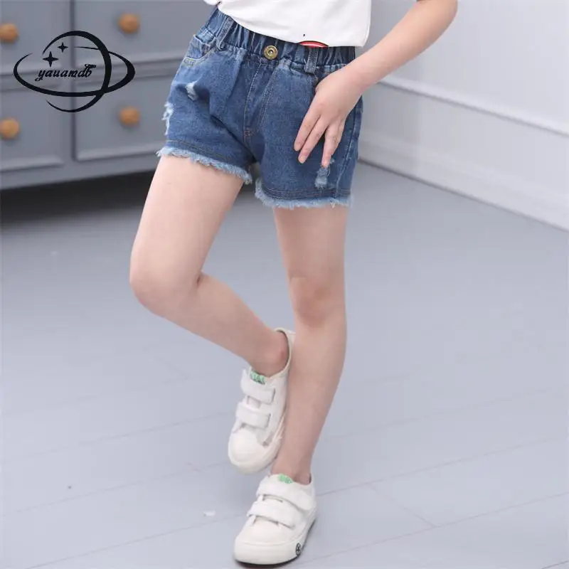 Yauamdb Kids Shorts Summer 0-18y Baby Girls Denim Hole Pants Solid Color Pocket Elastic Waist Casual Children's Clothes Y22
Yauamdb Kids Shorts Summer 0-18y Baby Girls Denim Hole Pants Solid Color Pocket Elastic Waist Casual Children's Clothes Y22