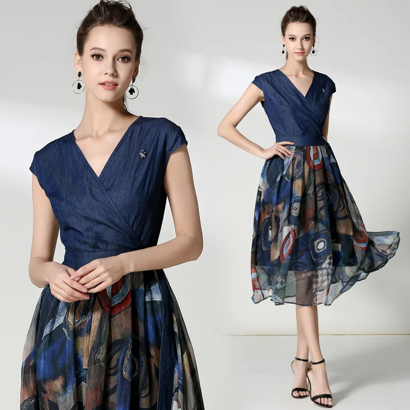 High Quality New Women Beach casual Short Sleeve Casula Vintage Dresses Lady Patchwork floral Party Dress 68856
High Quality New Women Beach casual Short Sleeve Casula Vintage Dresses Lady Patchwork floral Party Dress 68856