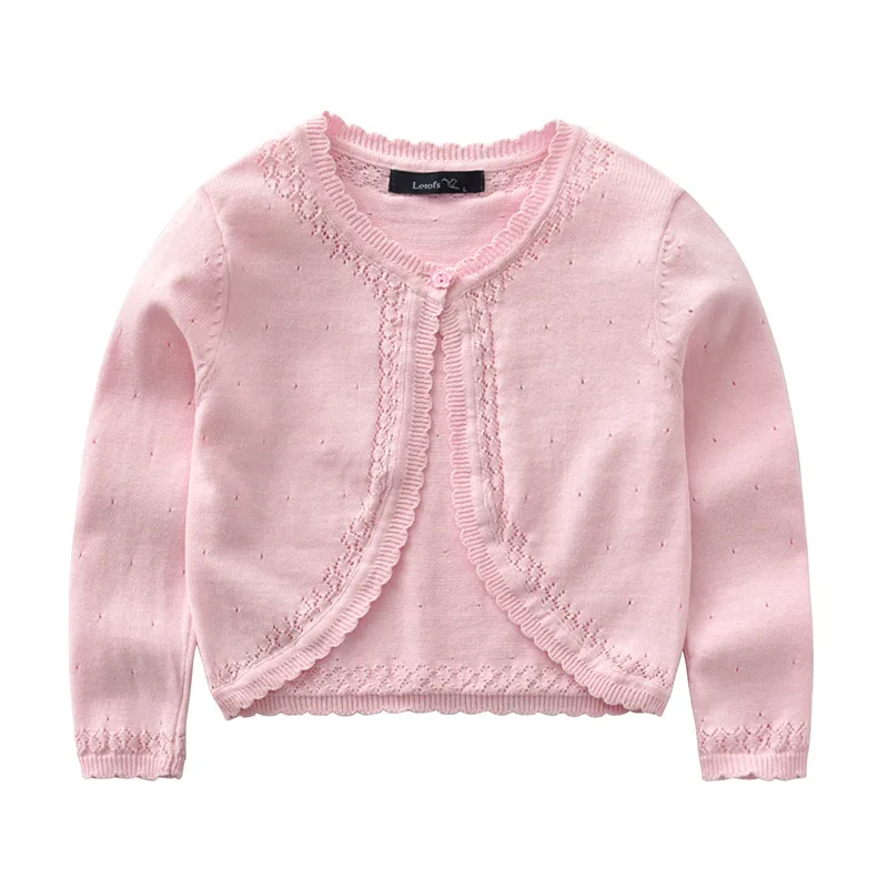 2018 кардиган для маленьких девочек пальто однотонные вязаные свитера с длинным