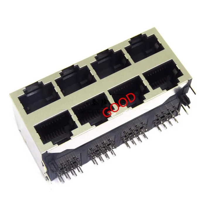 10PCS/LOT RJ45 socket 8 double RJ45 Ethernet ports 2 * 432 foot curved seat double RJ45 network jack 100% good
10PCS/LOT RJ45 socket 8 double RJ45 Ethernet ports 2 * 432 foot curved seat double RJ45 network jack 100% good