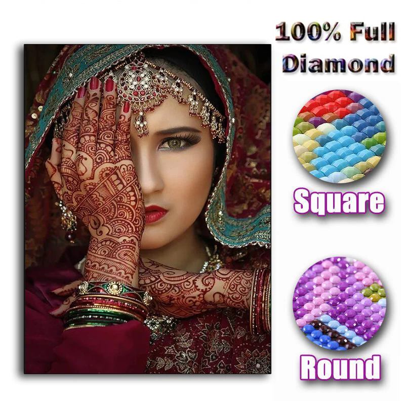 Hot Full square/round drill Diamond embroidery 5D DIY diamond painting Indian Woman Cross Stitch home decoration gift
Hot Full square/round drill Diamond embroidery 5D DIY diamond painting Indian Woman Cross Stitch home decoration gift
