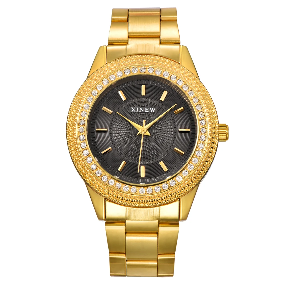 Fashion Designer Brand XINEW Mens Stainless Steel Gold Quartz Watch Father's Day Gift Casual Wristwatch Montre Homme Or Luxe
Fashion Designer Brand XINEW Mens Stainless Steel Gold Quartz Watch Father's Day Gift Casual Wristwatch Montre Homme Or Luxe