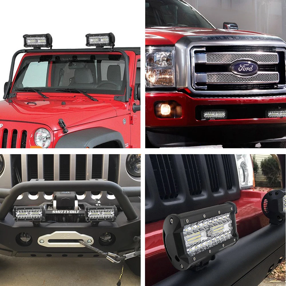 4PCS 7" 120W Led Light Bar Spot Flood LED Work Light Bar for Truck Lada Jeep Boat Ford 4x4 Uaz ATV Barra Led Offroad 12V 24V
4PCS 7" 120W Led Light Bar Spot Flood LED Work Light Bar for Truck Lada Jeep Boat Ford 4x4 Uaz ATV Barra Led Offroad 12V 24V